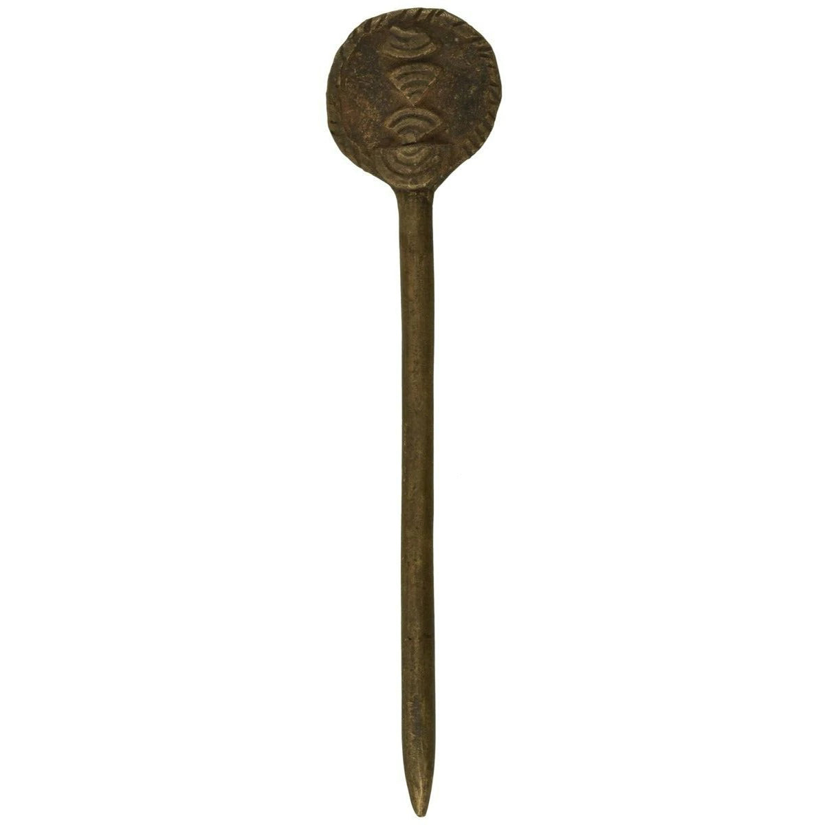 Old African Jewelry: Ashanti Akan Brass Hair Pin from Ghana