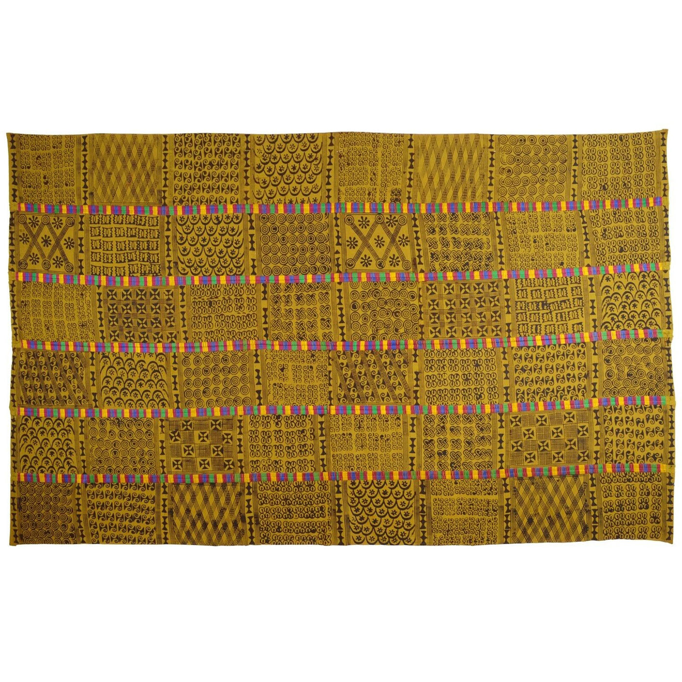 Hand Stamped Adinkra Cloth – 1970s “Man” Size, Authentic Ashanti Heritage