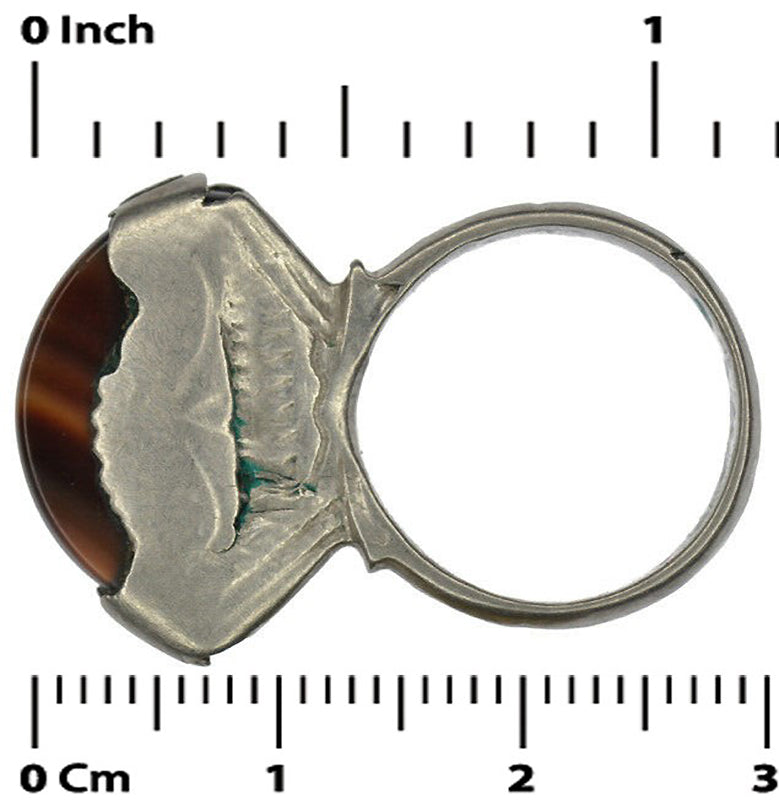 Authentic Tuareg Silver Ring with Agate – TribalGH