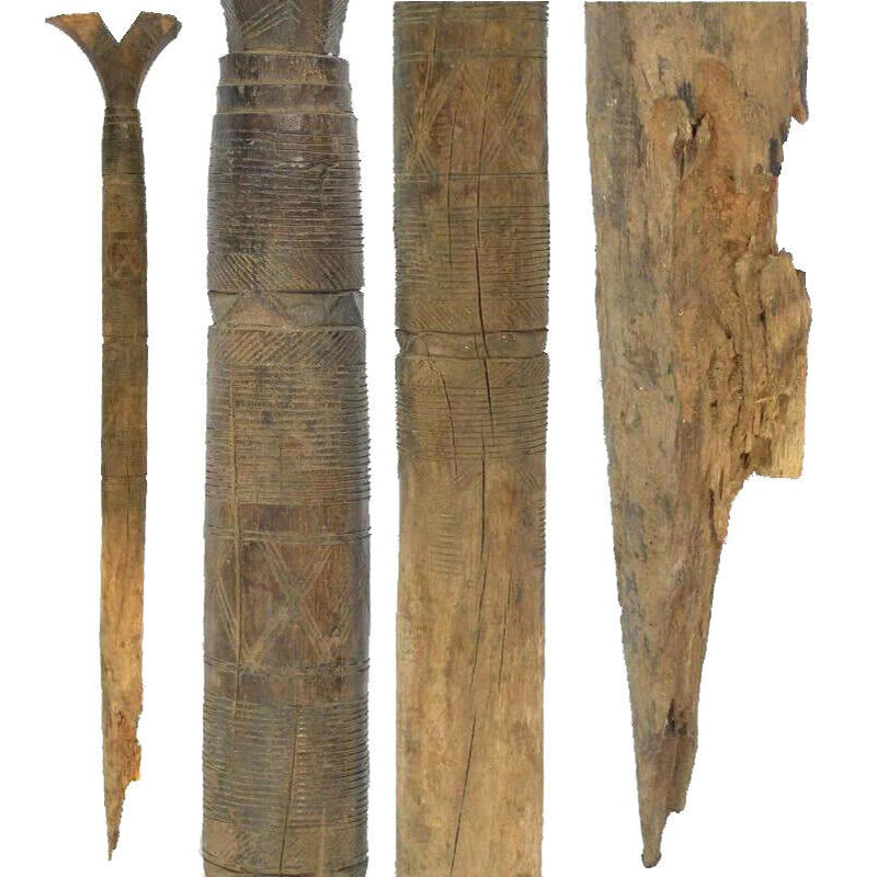 Vintage 1960s Tuareg Tent Posts – Hand‑Engraved Forked Wooden Pole