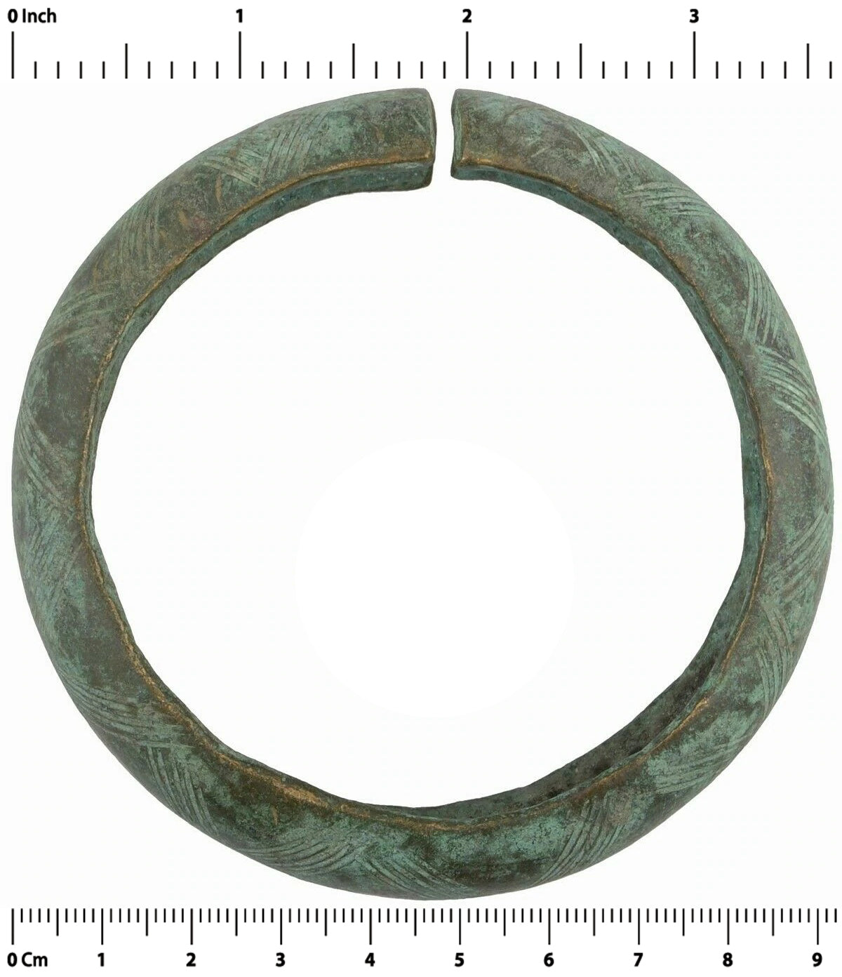 Antique Brass Bracelet Currency African Ghana / Fulani West Africa - product focus