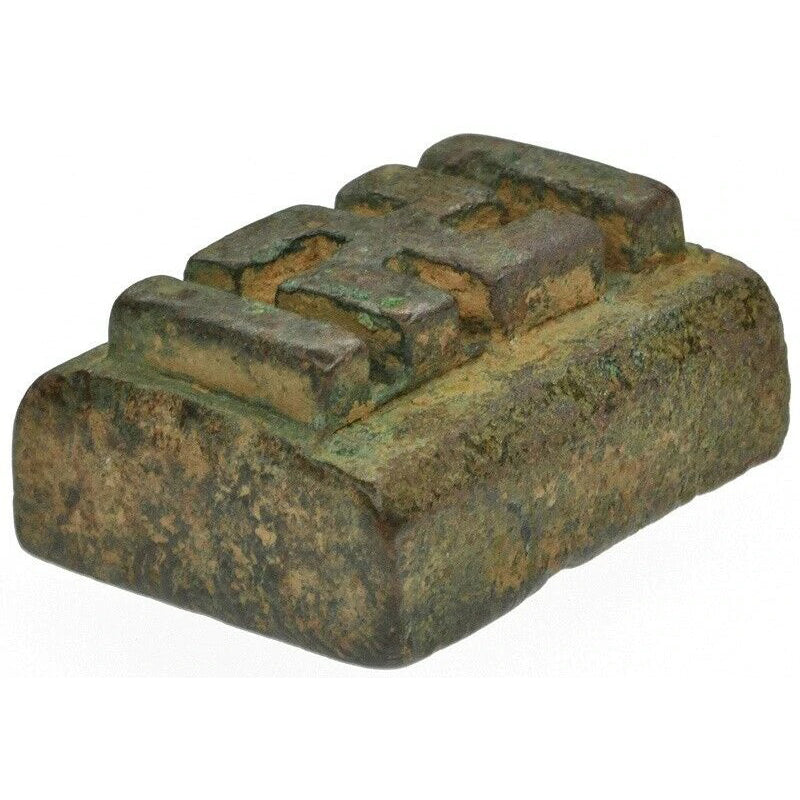 Antique Akan Brass Goldweight – Geometric Design (1700s–1800s)