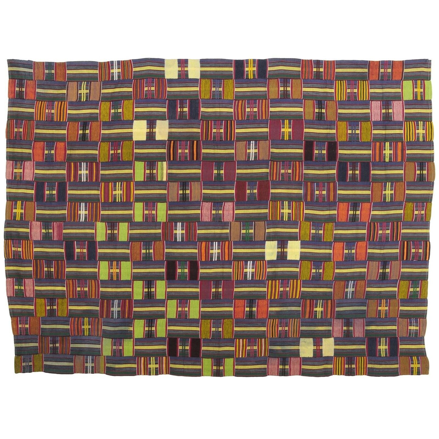 Nice Old Rare African Kente Ewe Ghana Hand Woven Cloth Textile Home Decoration