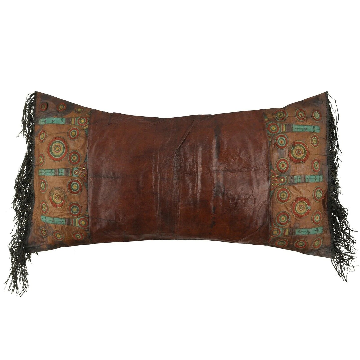 Old African Tuareg Leather Pillow Case Mali Niger Sahara Desert Bedouin Ethnic - product focus