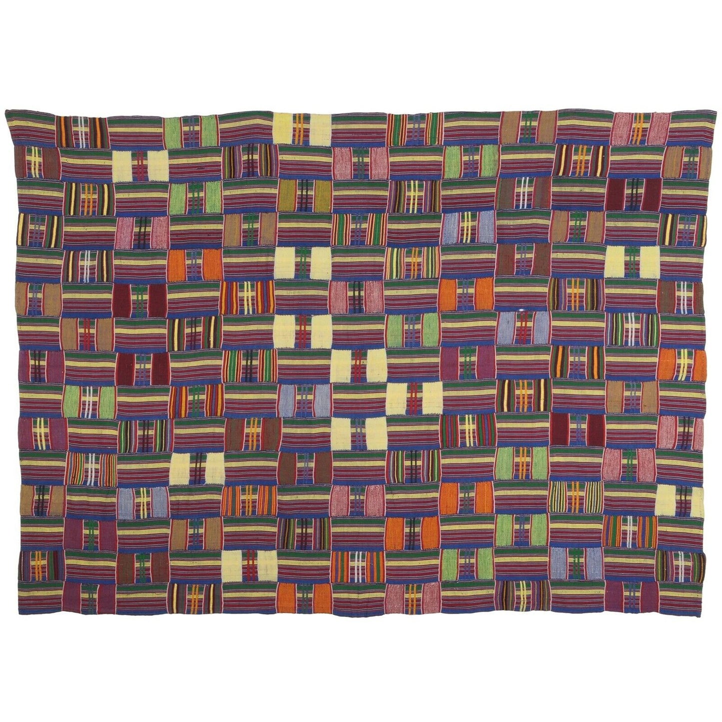 Nice Old Rare African Kente Ewe Ghana Hand Woven Cloth Textile Home Decoration - product focus