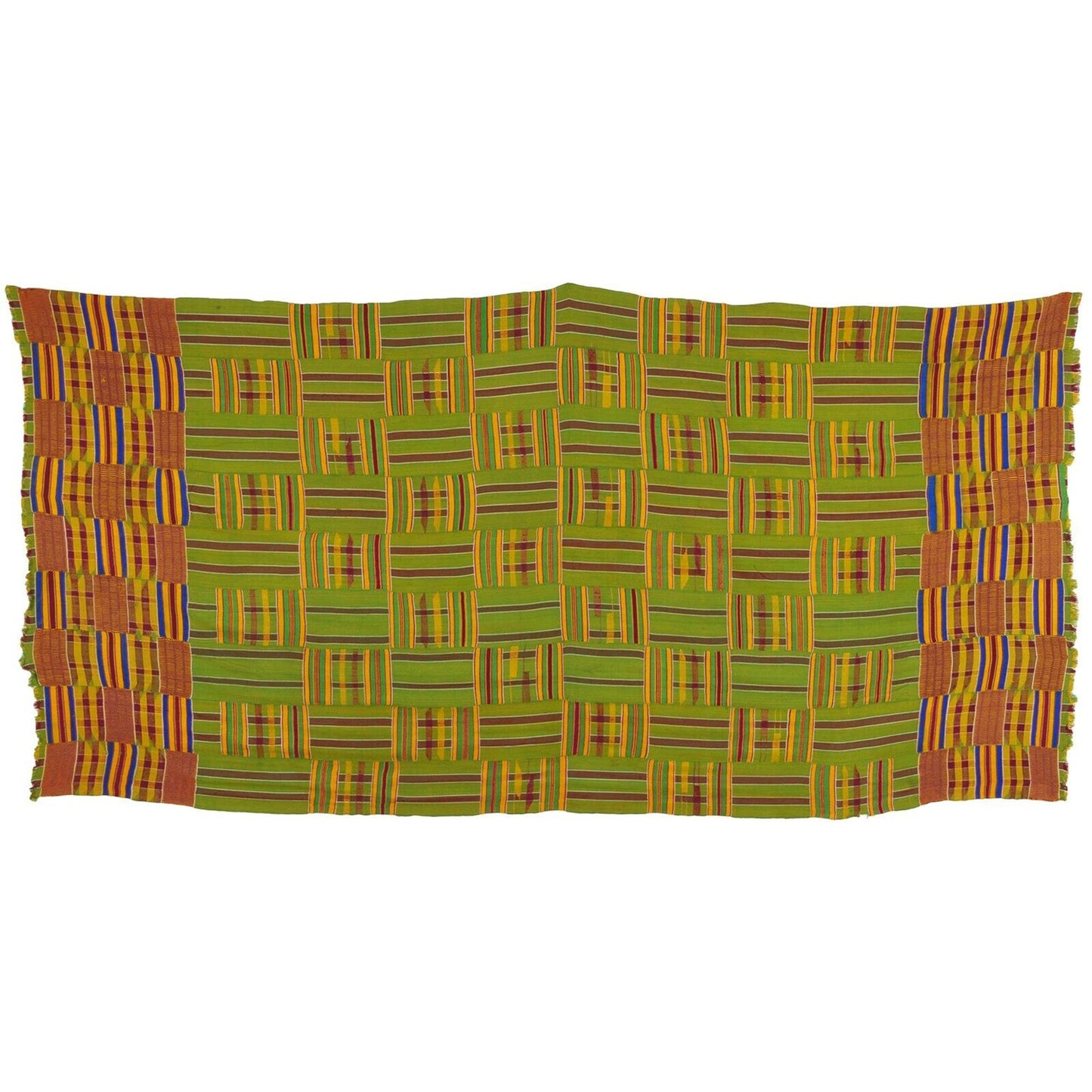 Ashanti Kente Hand Woven Cloth Asante African Akan Home Decoration Textile Ghana - zoomed-in detail