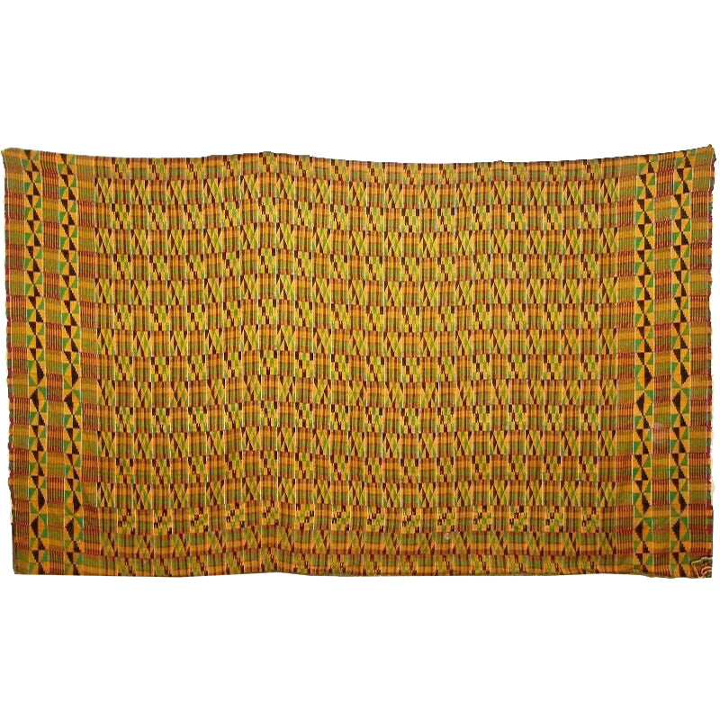 Handwoven Ashanti Kente Vintage 1970s Adwinsa 132″ × 82″