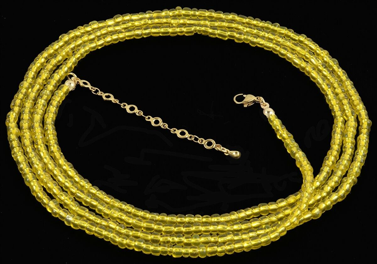 Extension Chain Sunlit Glow Yellow Handmade African Waist Beads