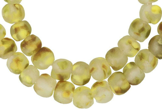 Translucent Krobo Glass Beads - African Trade Beads From Ghana - surface close-up