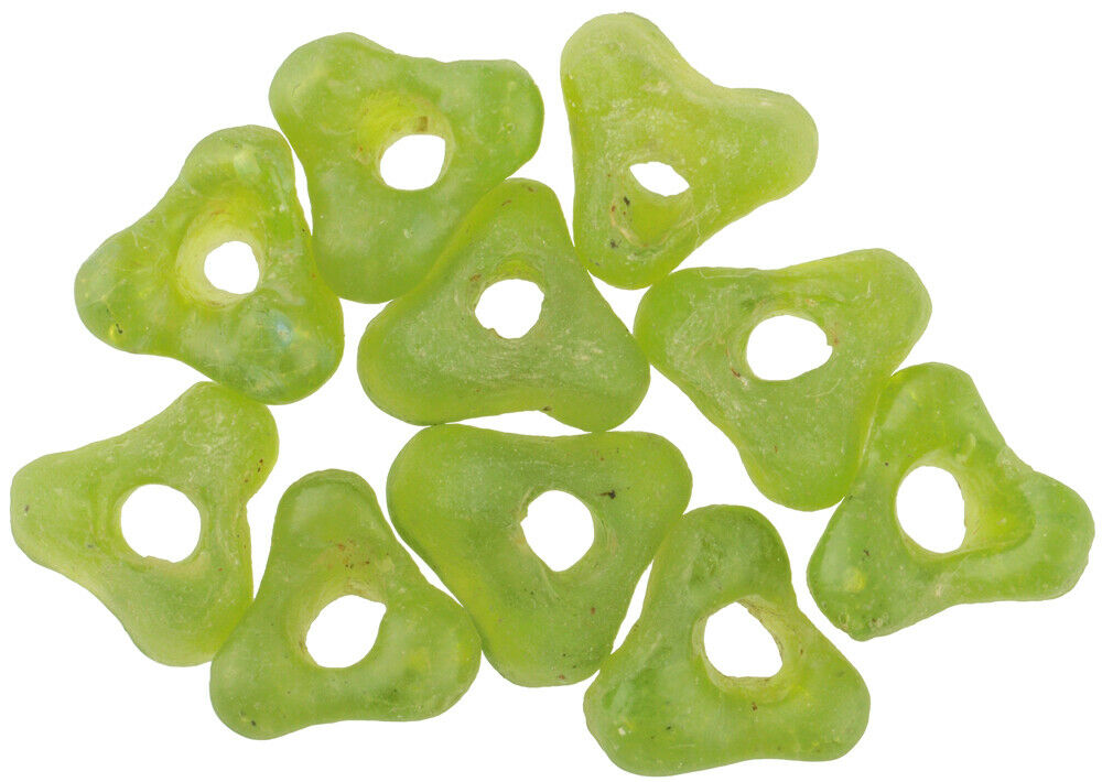 African Trade Beads: Translucent Krobo Glass Beads, 20" Strand - close-up