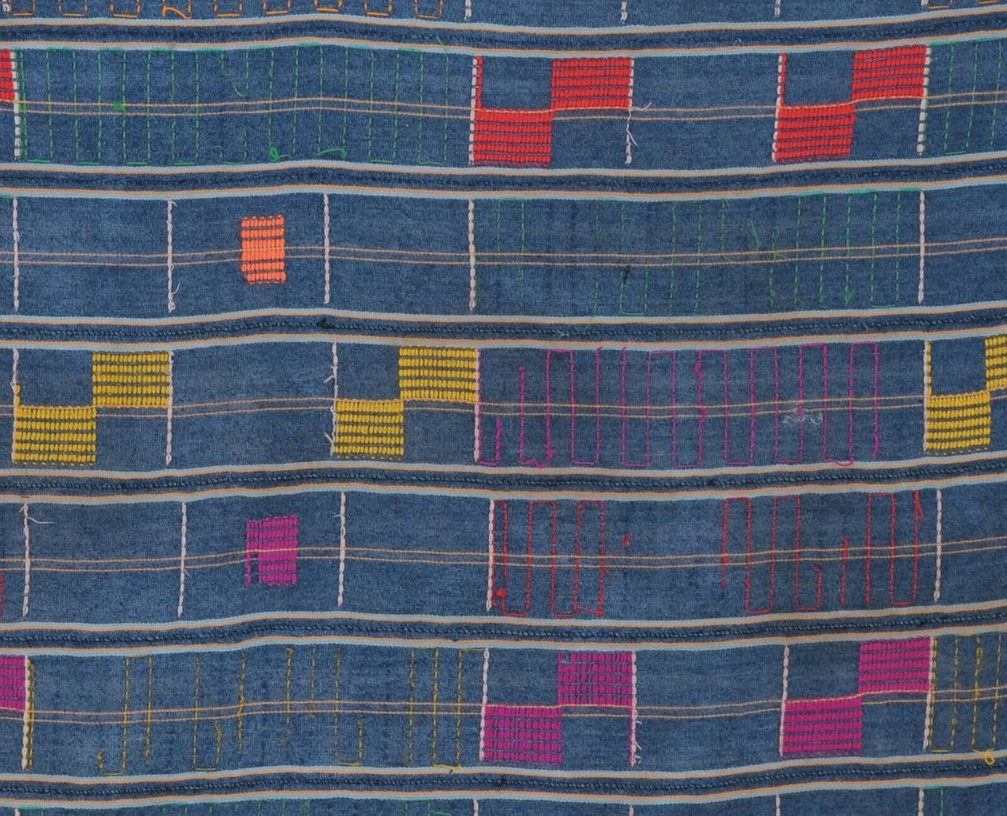 Handwoven Baule Cloth – 1960s Ivory Coast Woman Size 58″×38″