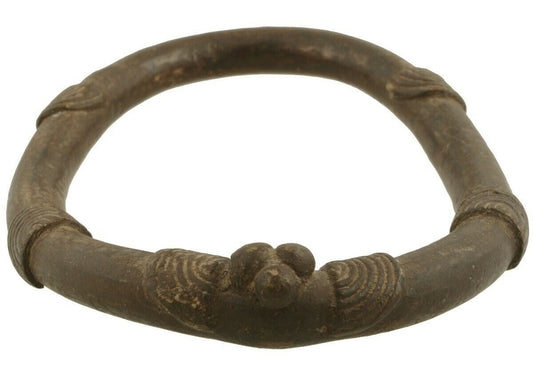 Antique Brass Anklet Currency African Lobi Burkina Faso Bronze Ethnic Art - alternate view