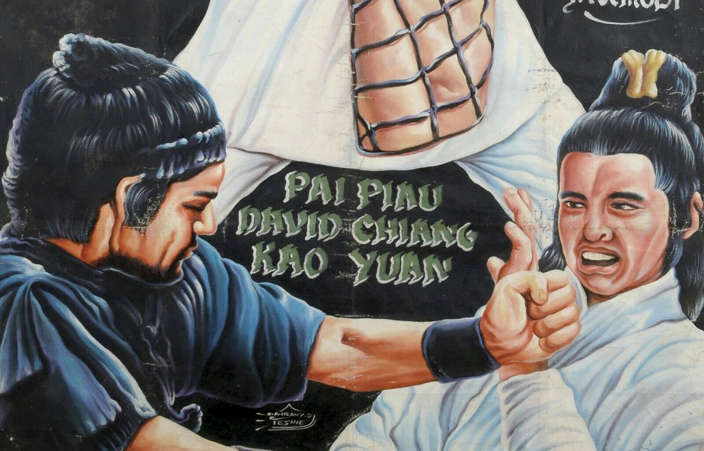 Unique Strife For Mastery Movie Poster - Hand-Painted In Ghana - close-up