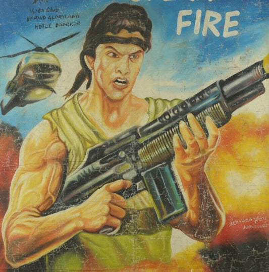 Operation Fire - Collectible Ghanaian Hand-Painted Movie Poster - alternate view
