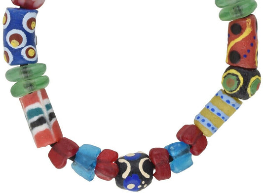 Handmade Beaded Bracelet - African Glass Beads From Ghana - alternate view