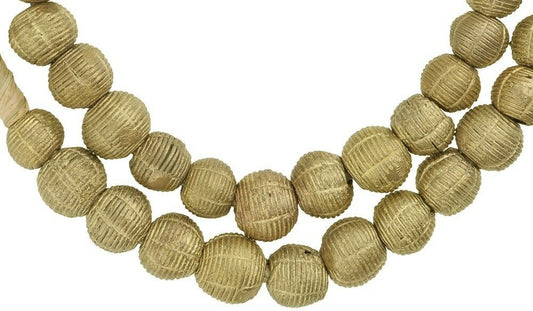 New Round Ashanti Brass Beads - Handcrafted Cultural Gems - alternate view