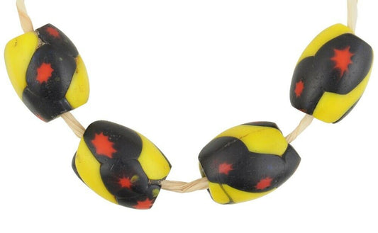 Antique Oval African Trade Beads - Venetian Millefiori Mosaic Glass - alternate view