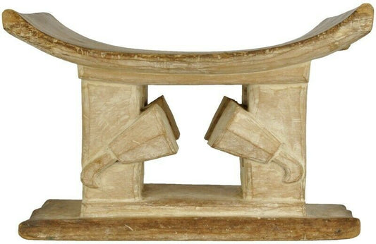 Old Ashanti Wooden Stool Ghana Akan African Ethnic Art Handmade Hand Carved - alternate view