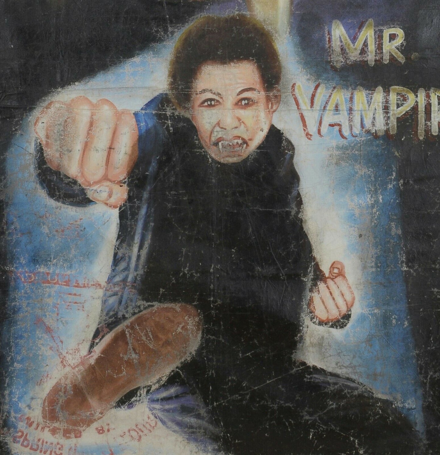 Mr. Vampire: Exclusive Hand-Painted Ghanaian Movie Poster - close-up
