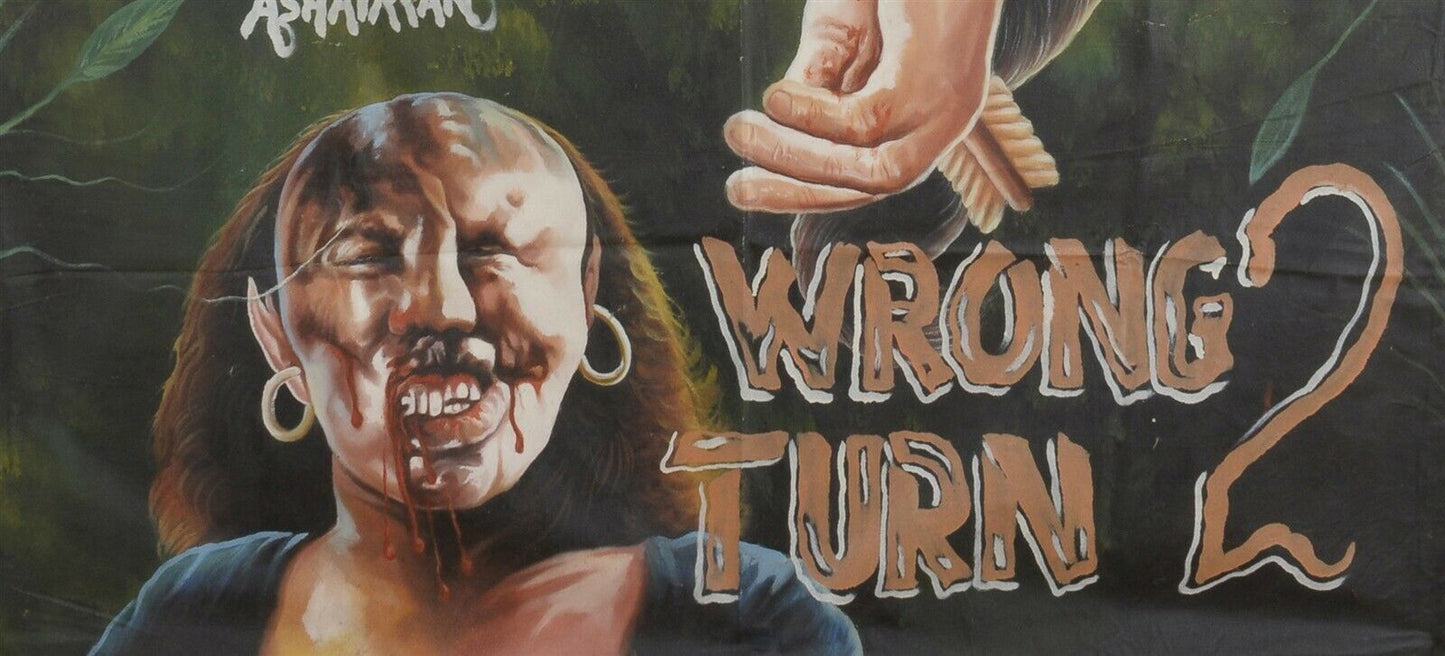 Wrong Turn 2 Ghana Hand Painted Movie Poster Art - close-up