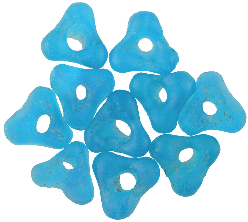 Uncommon Translucent Powder Glass Krobo Beads - 9Mm, 20" - close-up