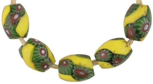 Antique Oval Venetian Millefiori African Trade Beads - alternate view