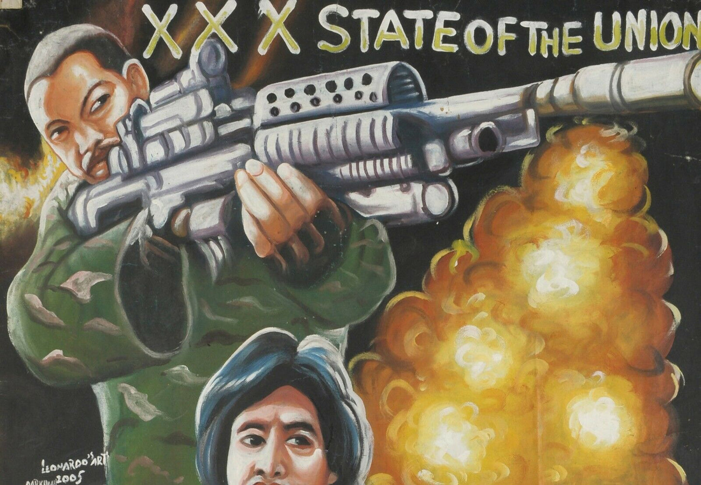 Xxx State Of The Union: Exclusive Hand-Painted Ghanaian Movie Poster - close-up