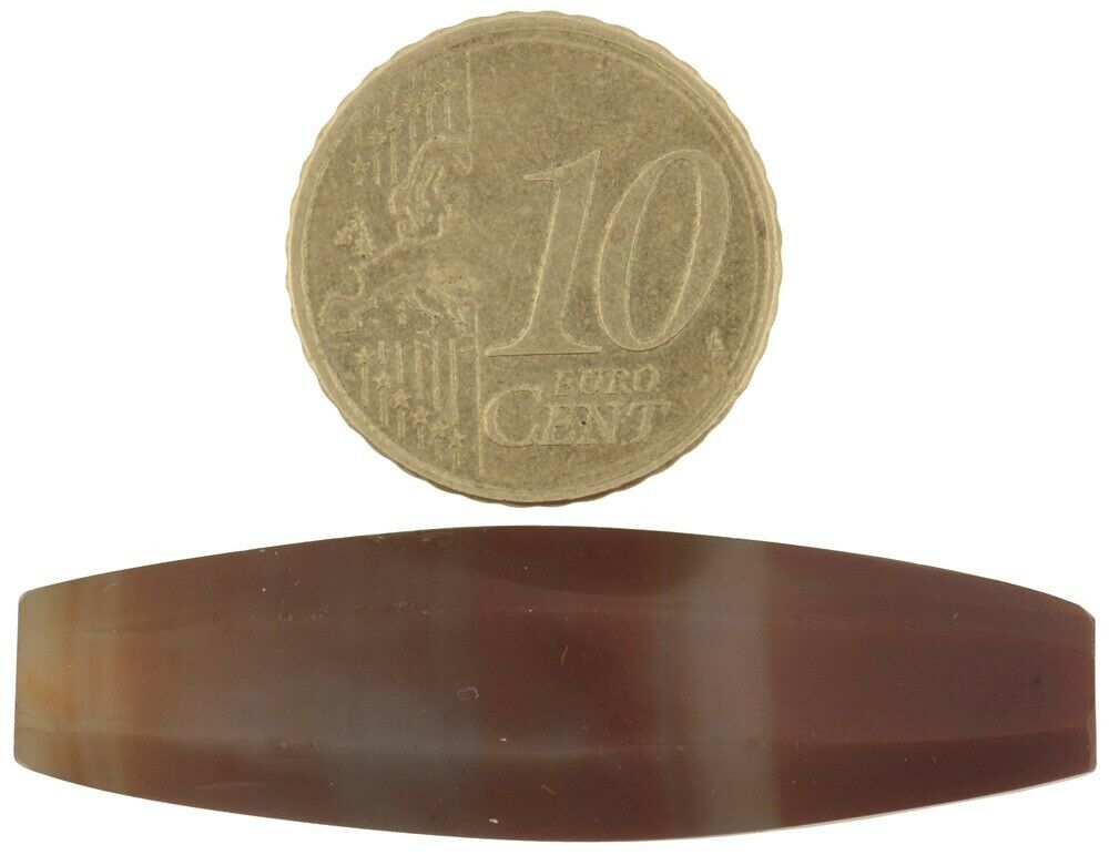 Old African Trade Bead Faceted Banded Agate Stone Bead Idar Oberstein Germany - alternate view