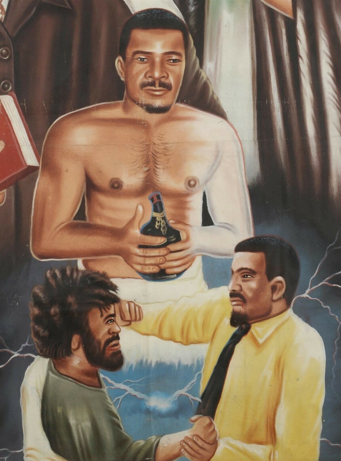 Authentic Hand-Painted Signs And Wonders Movie Poster From Ghana - close-up