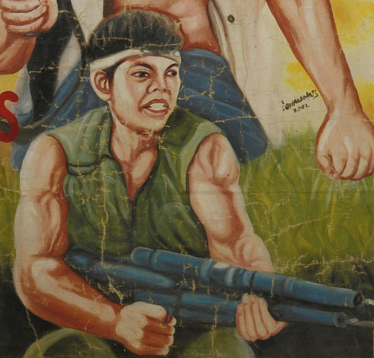 Heroes For Hire: Authentic Hand-Painted Ghanaian Movie Poster - alternate view