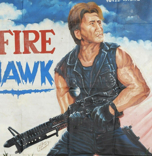 Firehawk: Authentic Hand-Painted Ghanaian Movie Poster 56"X41" - alternate view