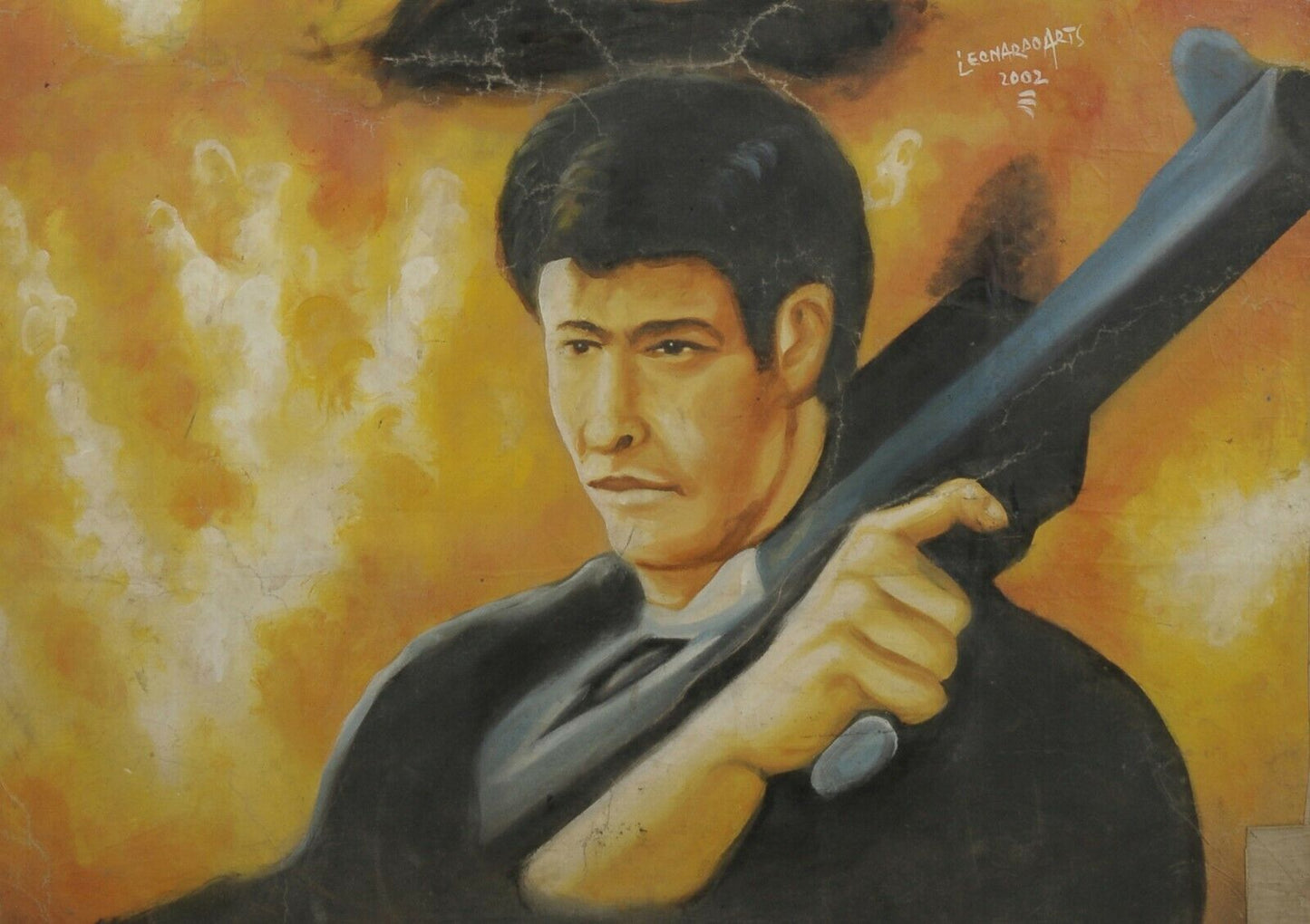 Mission Dynamo - Authentic Hand-Painted Ghanaian Movie Poster - close-up