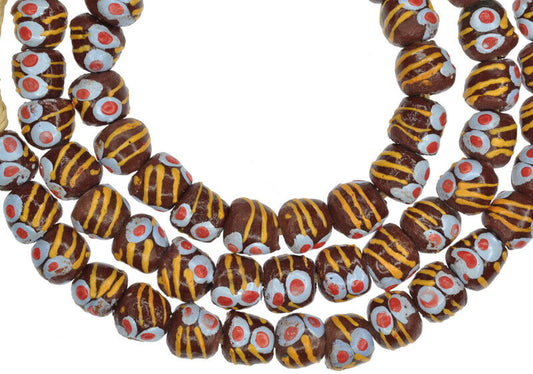 Beautiful African Trade Beads - Fancy Powder Glass Beads From Ghana - alternate view