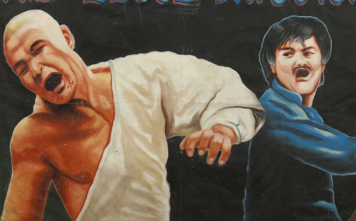 Shaolin The Blood Mission - Original Ghana Hand-Painted Martial Arts Poster - close-up