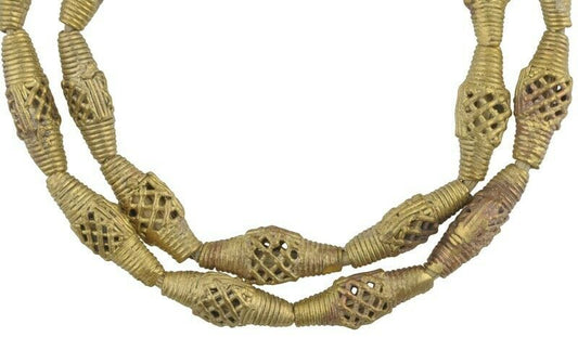 New Handcrafted Tabular Brass Beads By Ashanti Artisans - Tribalgh - alternate view