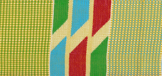 Authentic Handwoven Kente Scarf - Ghanaian Double-Woven Stole - alternate view