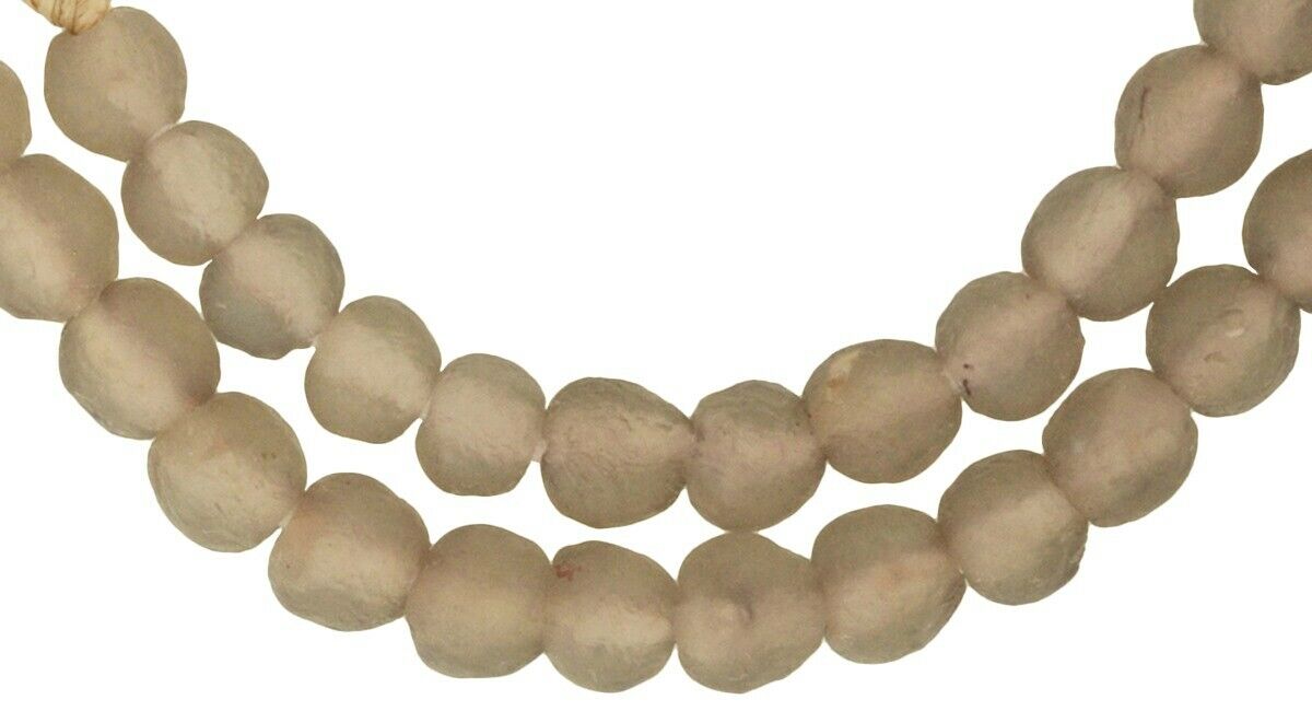 Handmade 9Mm Recycled Bottles Glass Beads - Ghana Trade Beads - alternate view