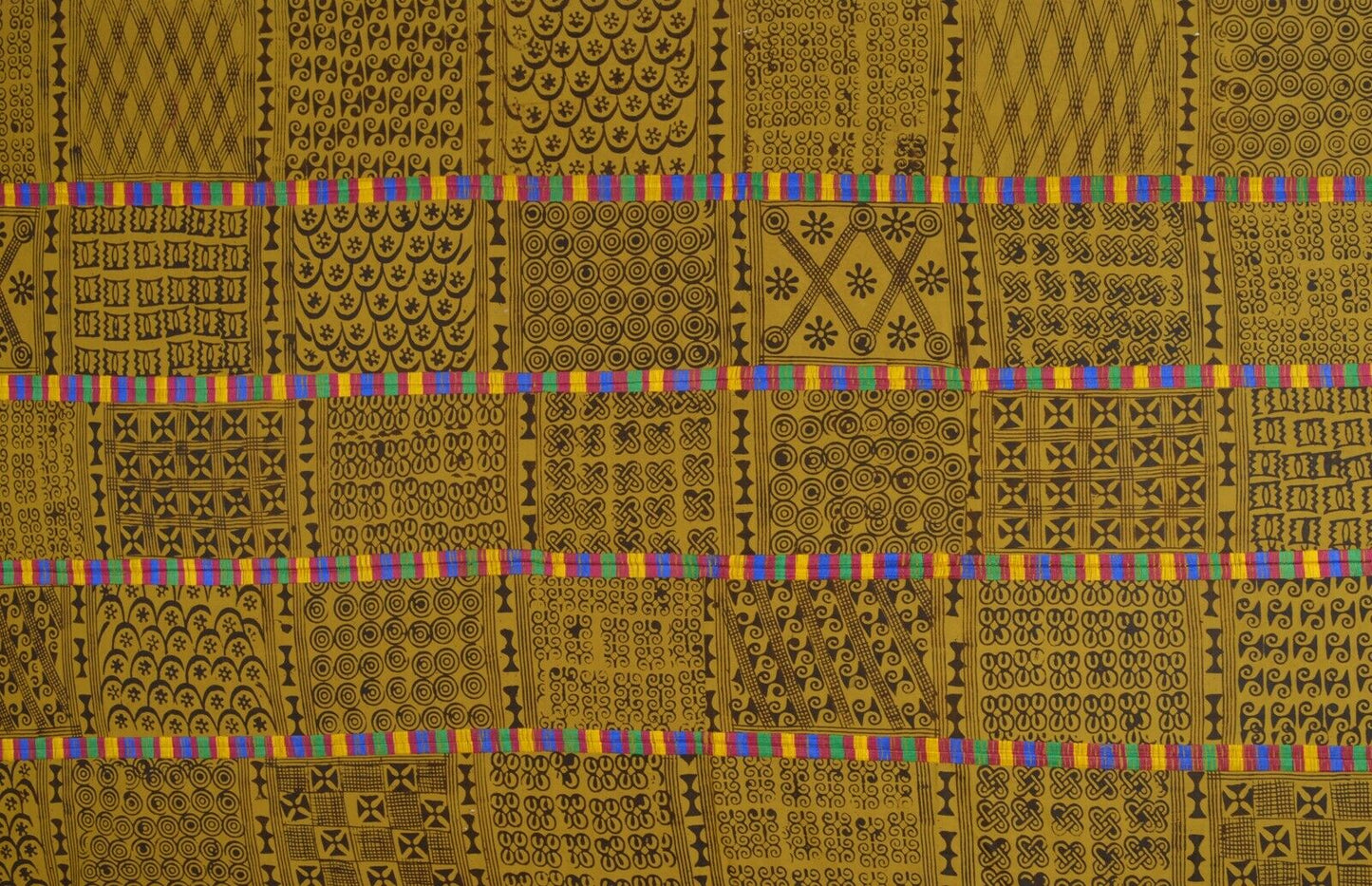 Hand Stamped Adinkra Cloth – 1970s “Man” Size, Authentic Ashanti Heritage