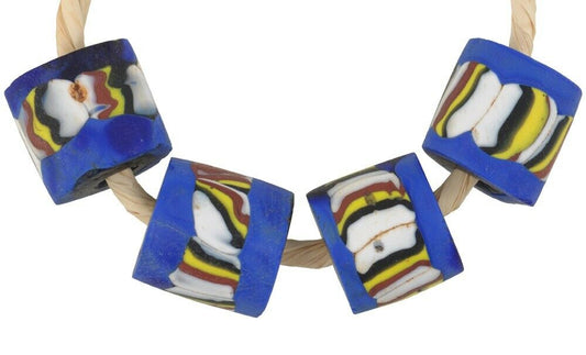 Antique Rare Venetian Millefiori Trade Beads - African Mosaic Beads - alternate view