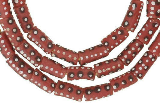 African Trade Beads: 7Mm Fancy Powder Glass Krobo Beads - alternate view