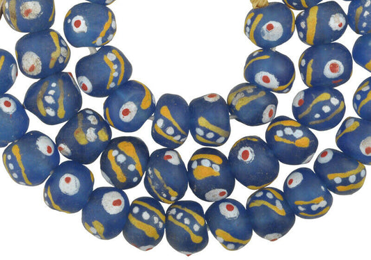 Authentic Ghana Krobo Fancy Powder Glass Trade Beads - alternate view