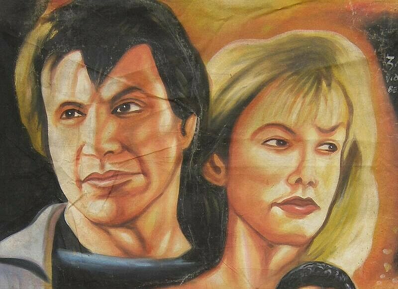To Be The Best - Original Hand-Painted Martial Arts Movie Poster From Ghana - close-up