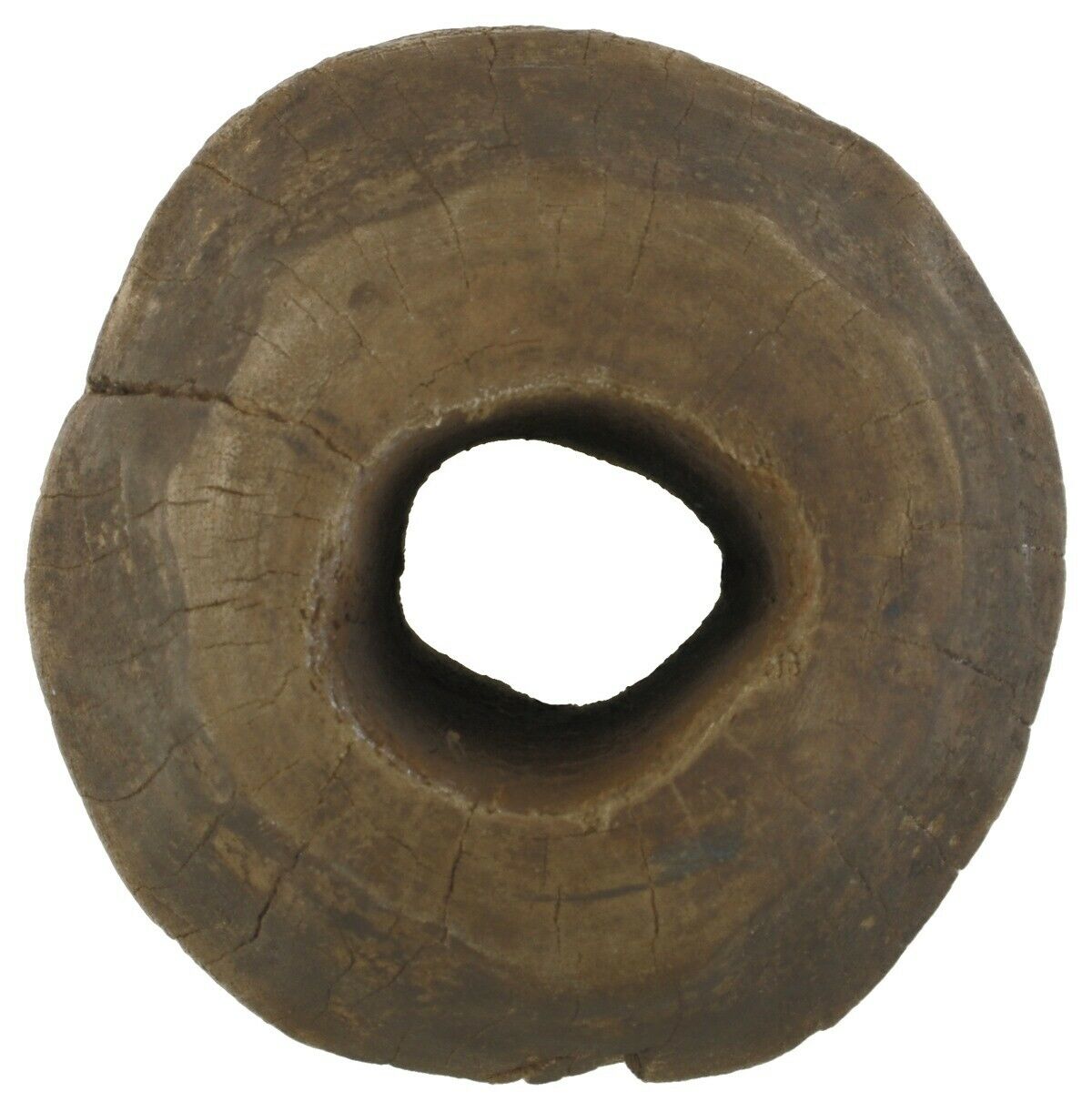 Authentic Tuareg Wooden Pulley – 7″ Vintage Well Pulley, Niger Heritage