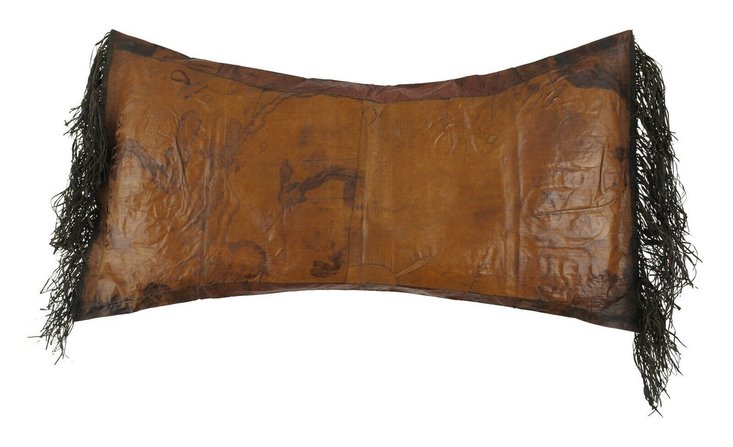 Old African Tuareg Leather Pillow Case Mali Niger Sahara Desert Bedouin Ethnic - cropped detail