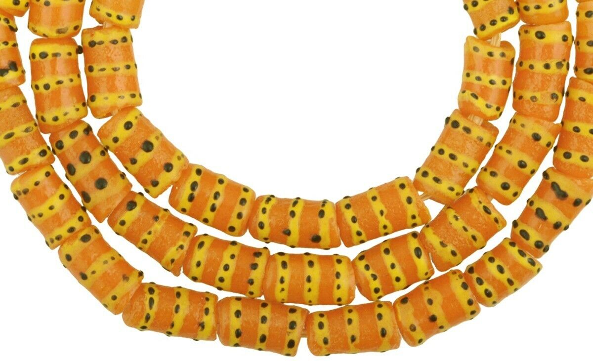 Exquisite 7Mm Fancy African Trade Beads - Ghana Glass Beads - alternate view