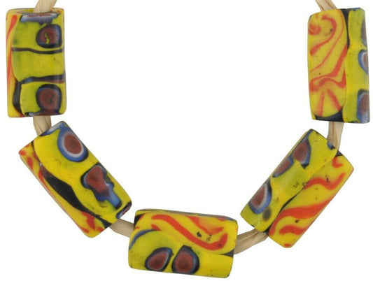 Antique Venetian Millefiori Mosaic African Trade Beads - Rectangular - alternate view