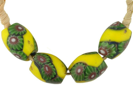 Antique Venetian African Trade Millefiori Mosaic Glass Beads - alternate view