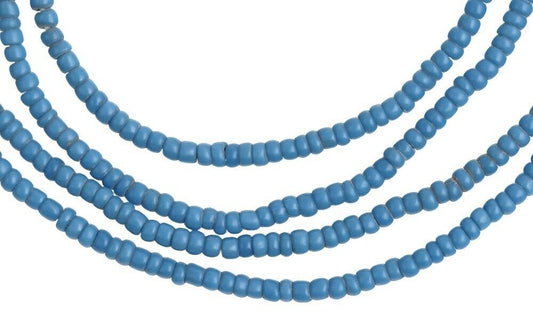 Blue Tiny 2 mm Old Venetian Drawn Seed Beads Strand – Rare Antique Trade Beads