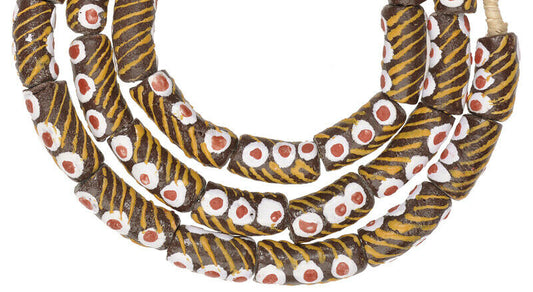 Authentic Ghanaian Fancy Krobo Glass Beads - 9Mm Beads - alternate view