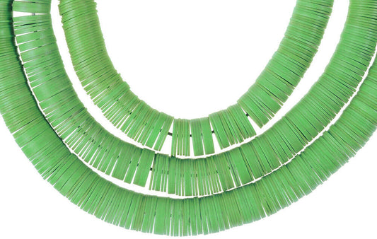 Old Green African Trade Beads, Czech Vulcanite Discs 10Mm - alternate view